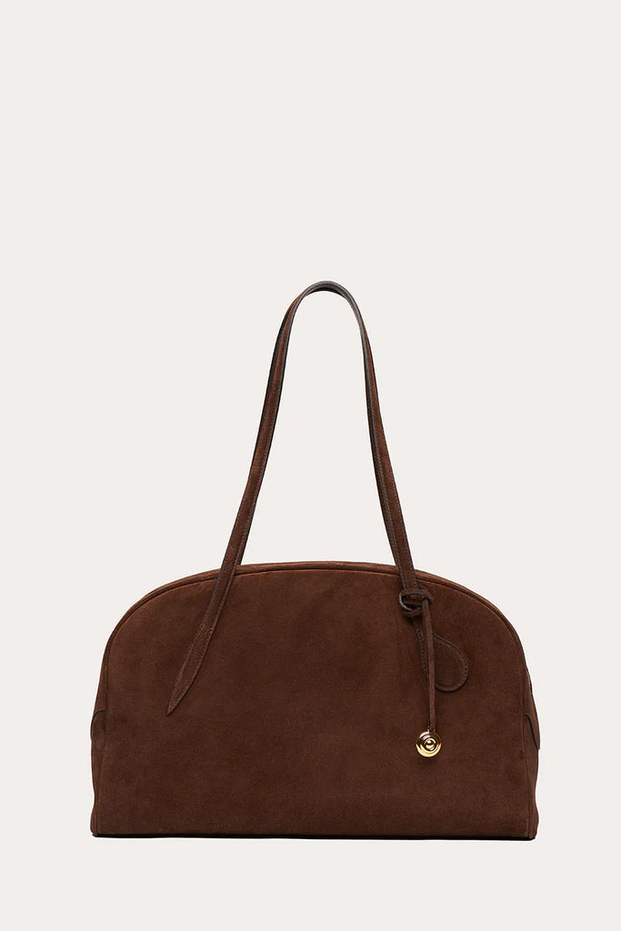 LIFFNER BOWLING BAG DARK BROWN SUEDE
