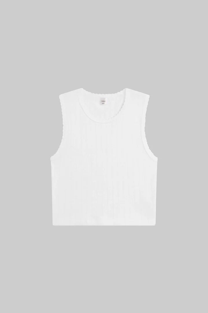 LESET | POINTELLE SLEEVELESS TANK WHITE