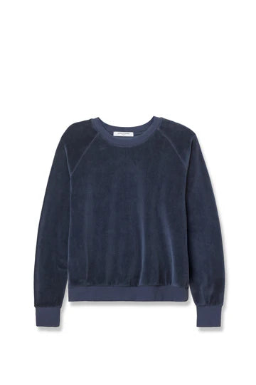PERFECT WHITE TEE | STELLA VELOUR RAGLAN SWEATSHIRT NAVY