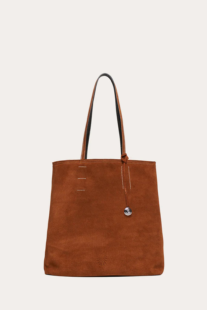 LIFFNER | PAPER TOTE COW SUEDE SADDLE BRWN