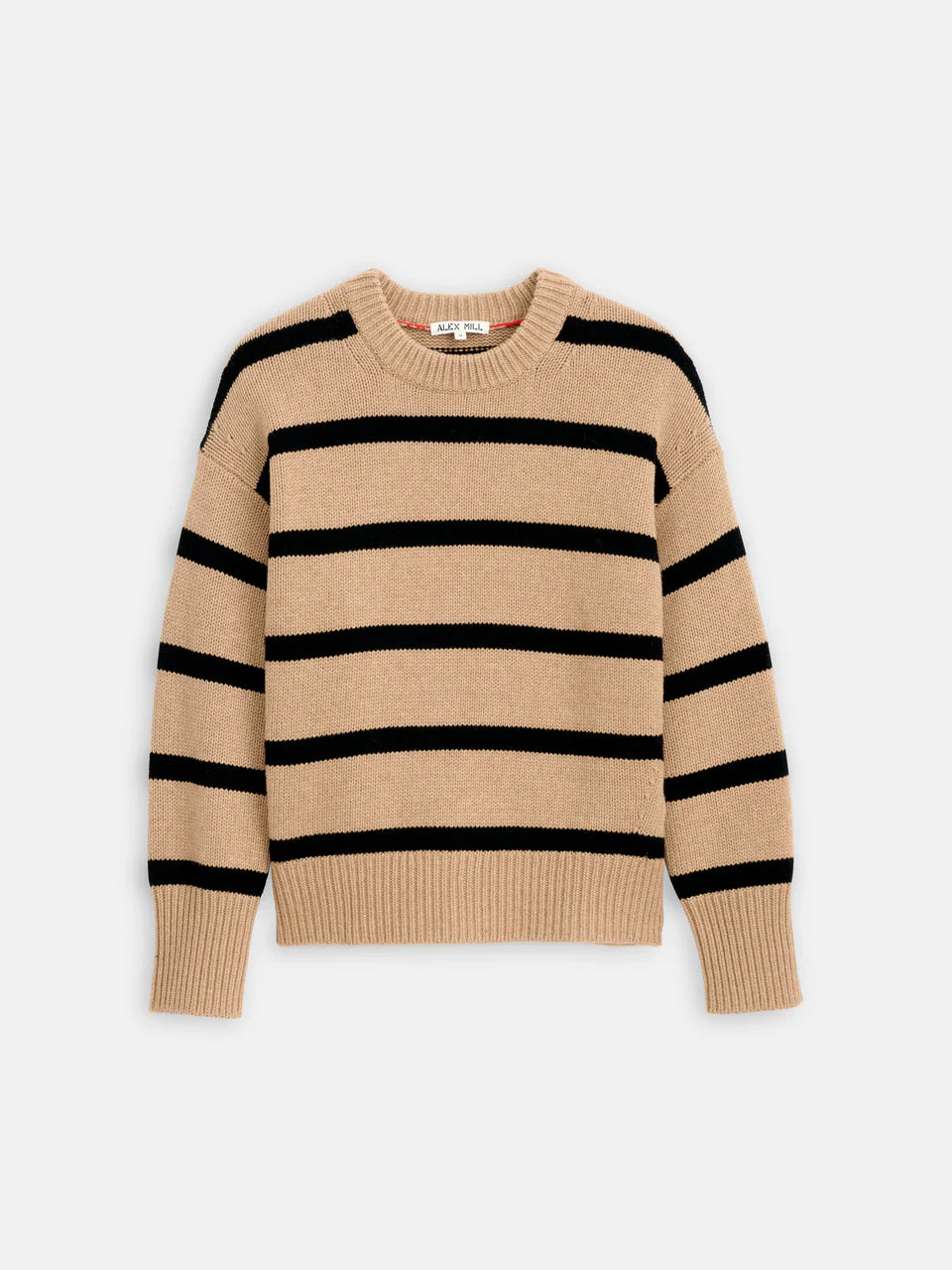 ALEX MILL | STRIPED NOTTINGHILL SWEATER CAMEL/BLACK