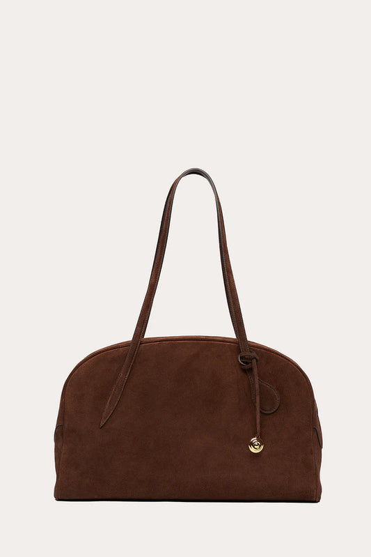 LIFFNER BOWLING BAG DARK BROWN SUEDE