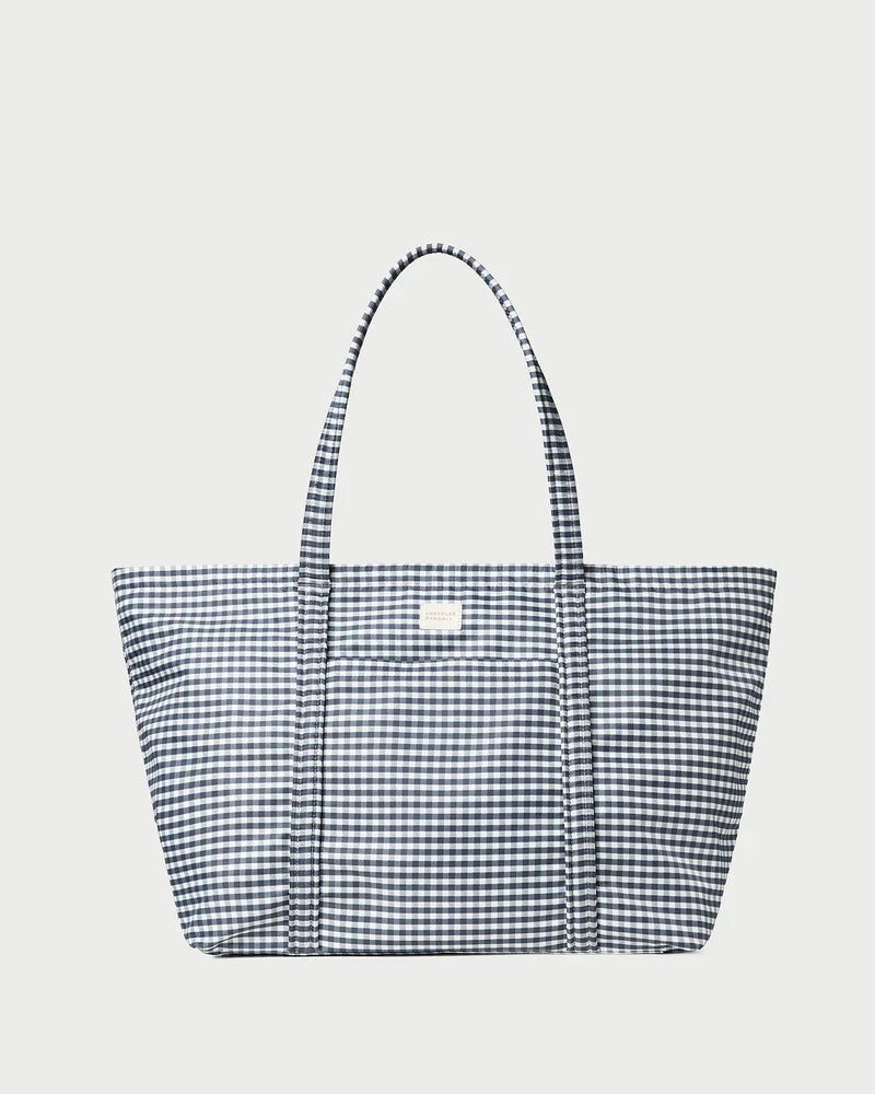 LOEFFLER RANDALL |DINA TRAVEL TOTE BLACK AND WHITE GINGHAM