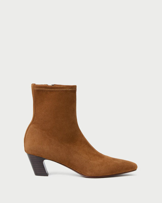 LOEFFLER RANDALL | DORIA CACAO SUEDE KICKED HEEL ANKLE BOOT