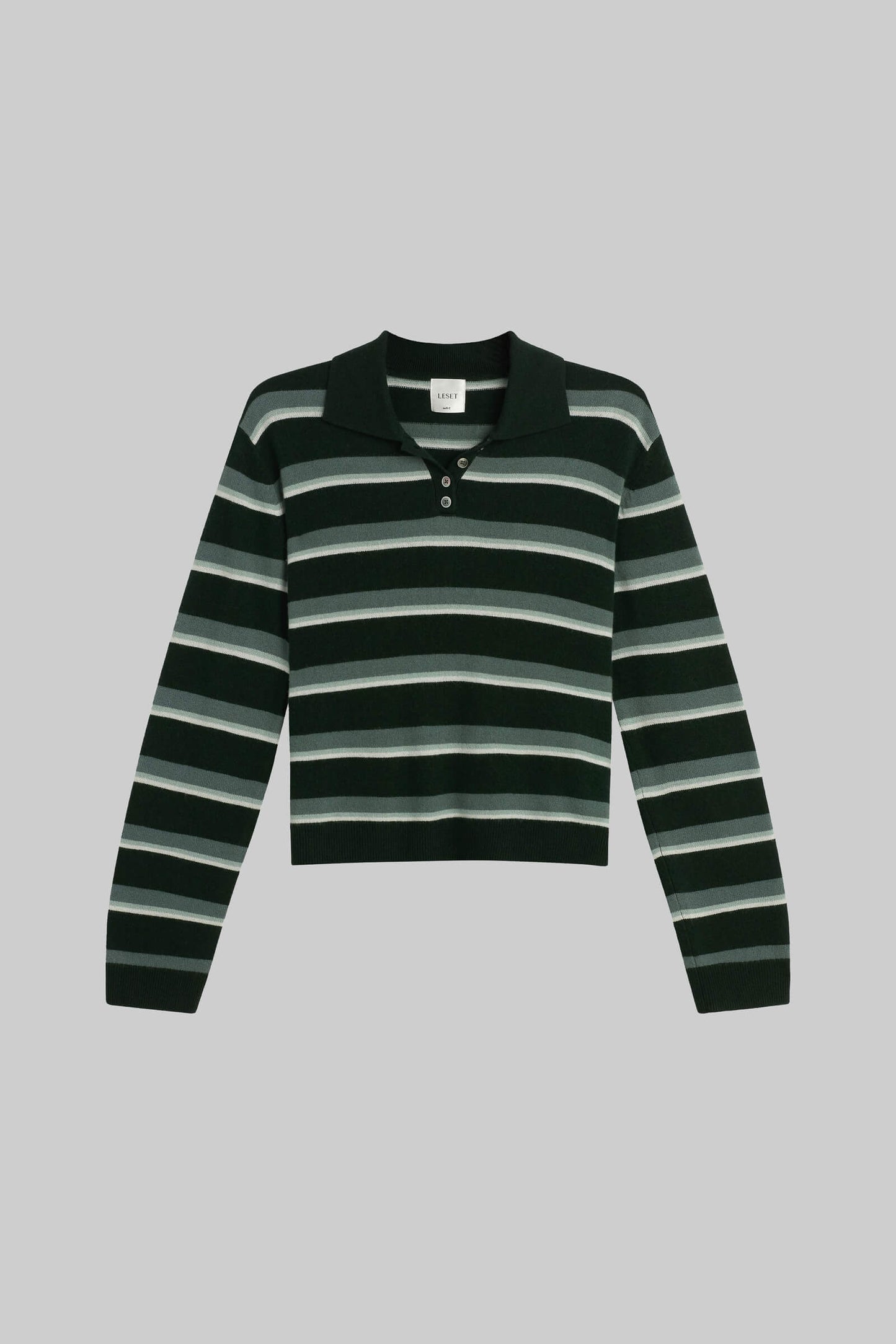 LESET | ZOE STRIPE POLO FOREST