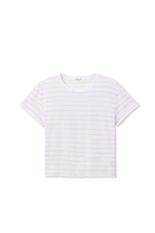 PERFECT WHITE TEE | EVERETT JERSEY STRP BOXY CREW TEE