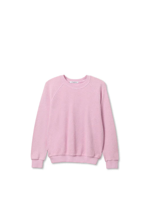 PERFECT WHITE TEE | ZIGGY INSIDE OUT FLEECE CREW SUGAR PINK