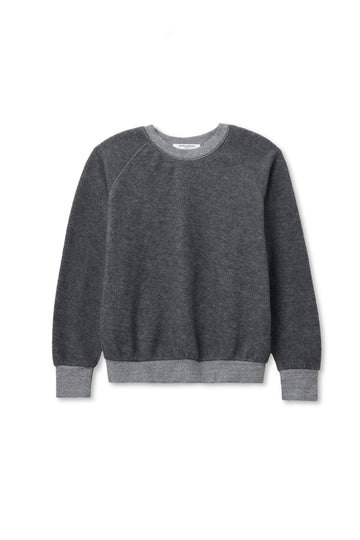 PERFECT WHITE TEE | ZIGGY INSIDE OUT FLEECE CREWNECK DRK HTHR GREY