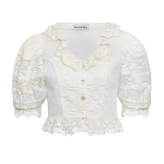 HUNTER BELL | PRIMROSE BLOUSE | WHITE