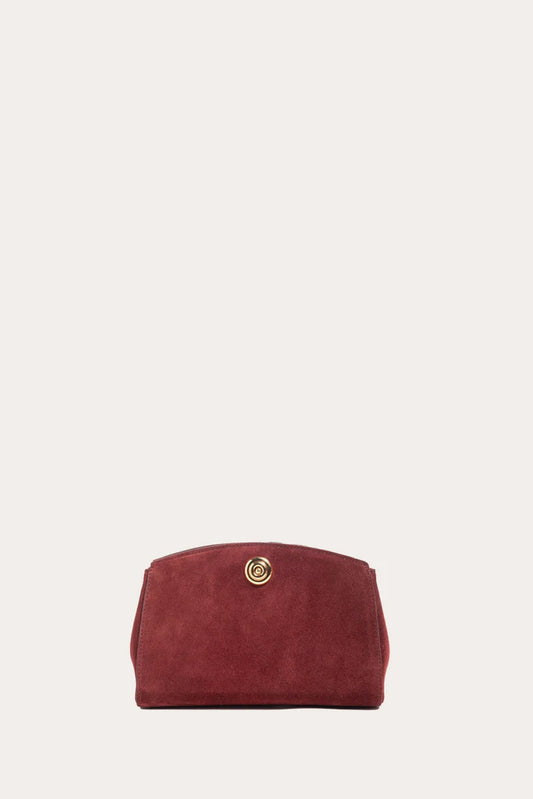 LIFFNER | PUSHLOCK CLUTCH COW SUEDE MAROON