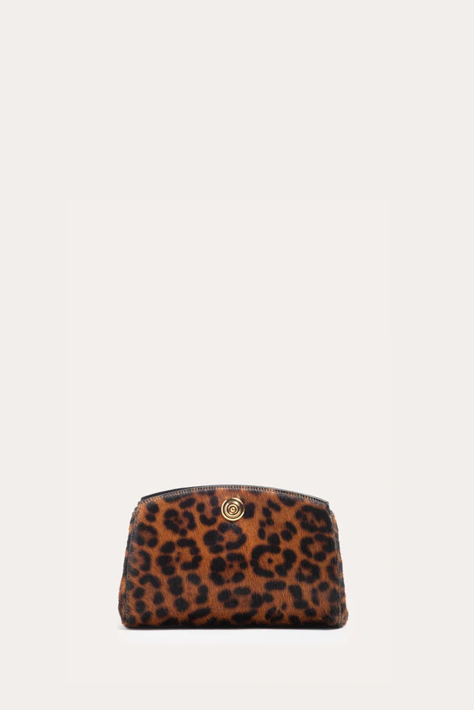 LIFFNER PUSHLOCK CLUTCH LEOPARD CALF HAIR