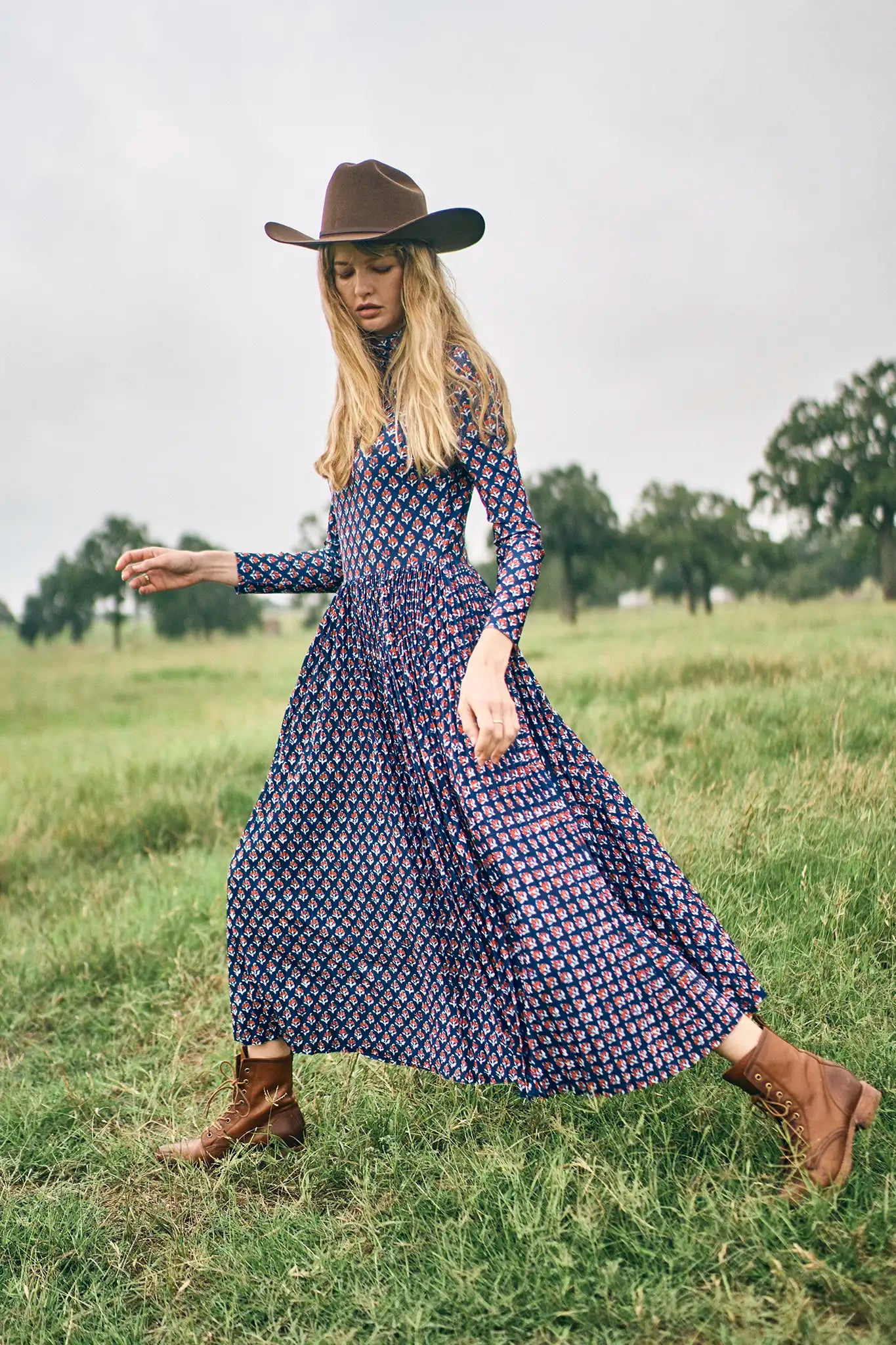 HUNTER BELL | SABINE DRESS AUTUMN FLEUR NAVY